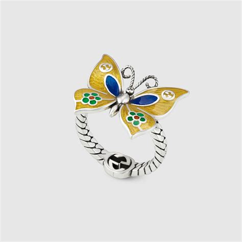 gucci butterfly ring|gucci trademark ring.